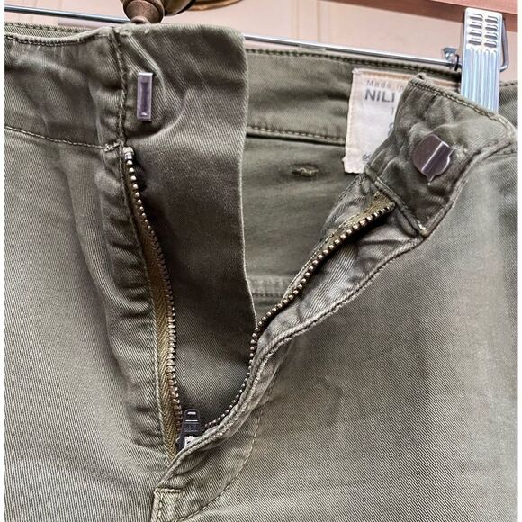 Revolve Nili Lotan Tribecca Olive Green Cropped Cargo Joggers, Ankle Zippers, 2 - Picture 9 of 10